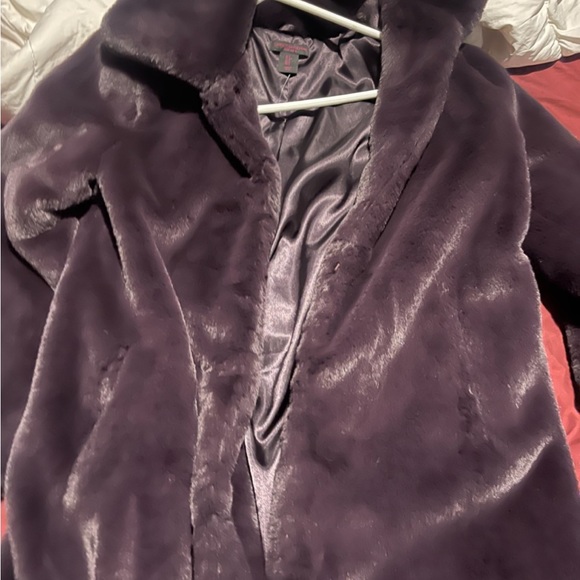 NWT Christian Siriano Deep Purple Super Soft Faux Fur Coat, fur coat winter coat - Picture 2 of 2